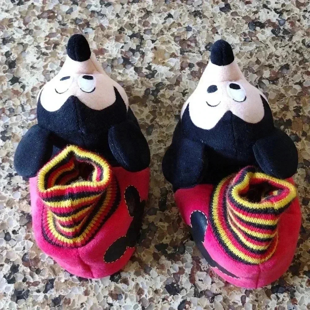 Mickey Mouse Youth Plush Cozy Sock Top Slippers NWOT - Picture 7 of 11